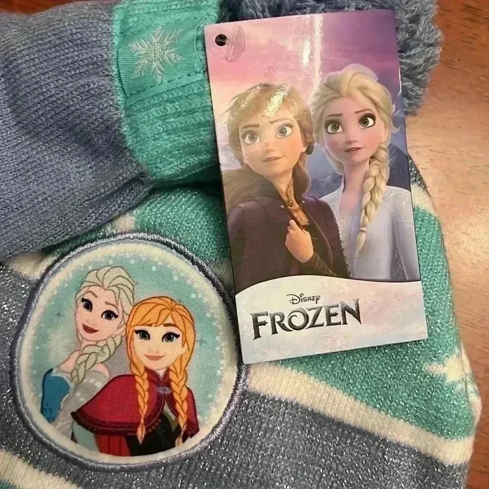 NWT Disney | Frozen Anna and Elsa Hat and Mitten Set | OS Toddler